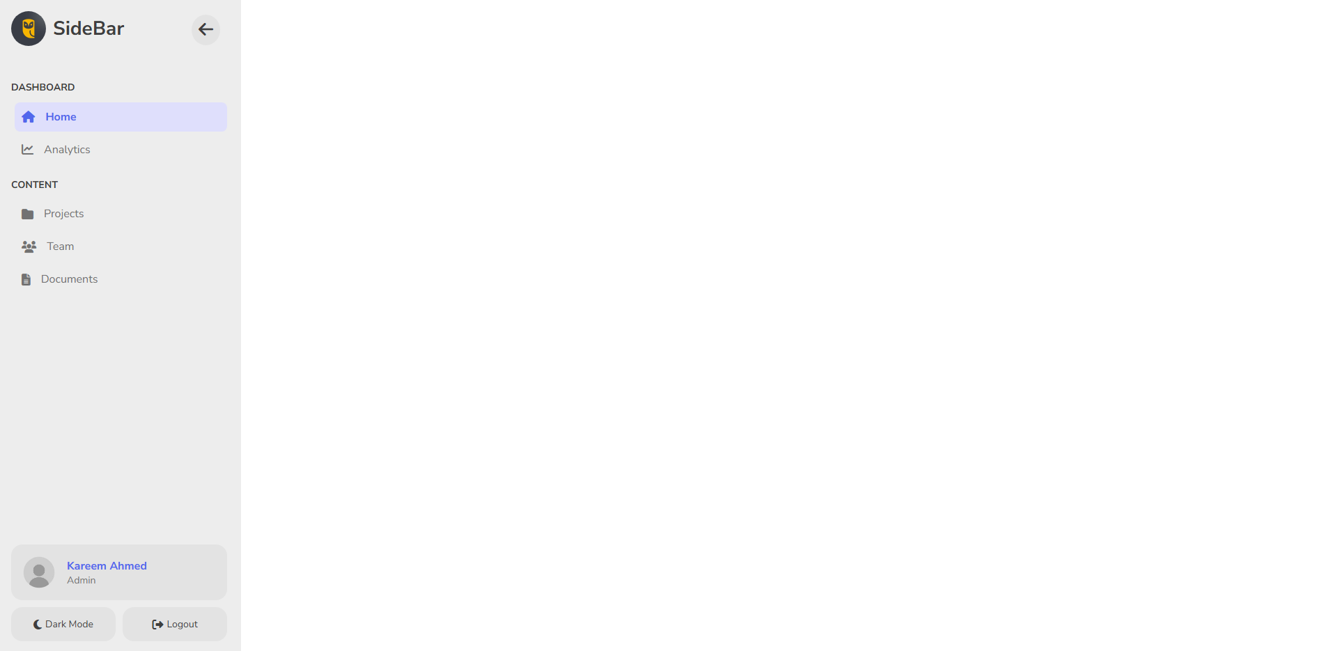 Collapsible Sidebar Project