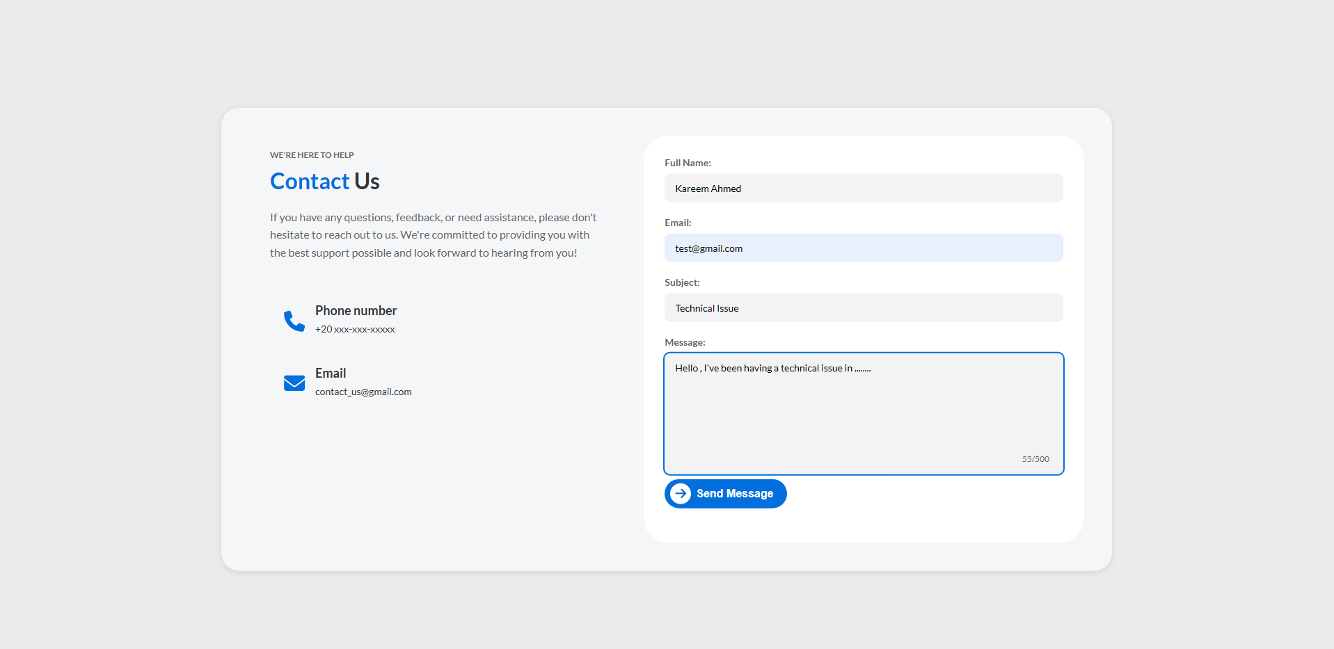 Contact Form Project